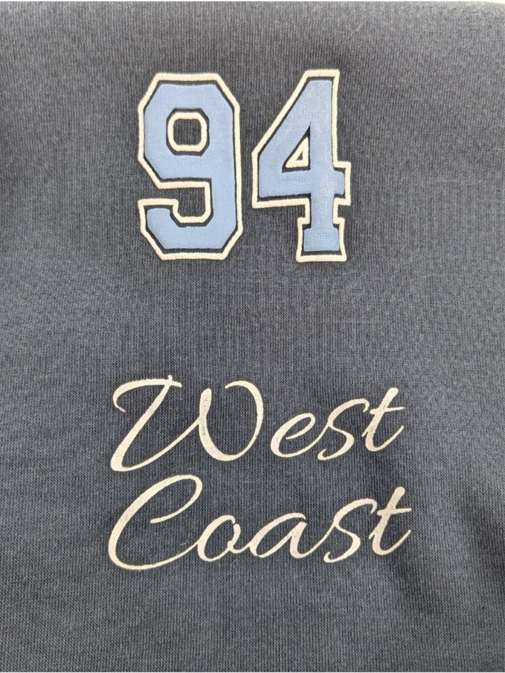 Sugarkiss LA Athletics 94 Womens Medium Hoodie Blue Oversized Long Sweatshirt - Picture 8 of 9